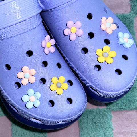 Pastel Flower Shoe Charm Set | Kawaii Aesthetic Girly Charms Set