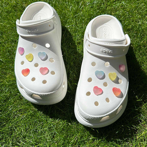 Gummy Sugar Heart Shoe Charms | Gummies Sweets Candy Hearts Charm for Shoes