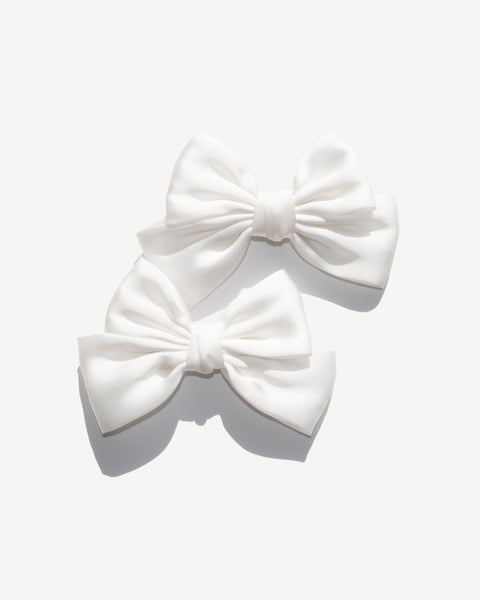 Satin Bow Charms in White