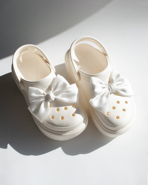 Satin Bow Charms in White