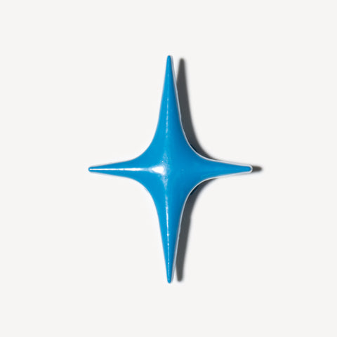 Four-Point Star Metal Shoe Charm in Blue