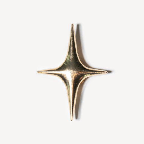 Four-Point Star Metal Shoe Charm in Gold