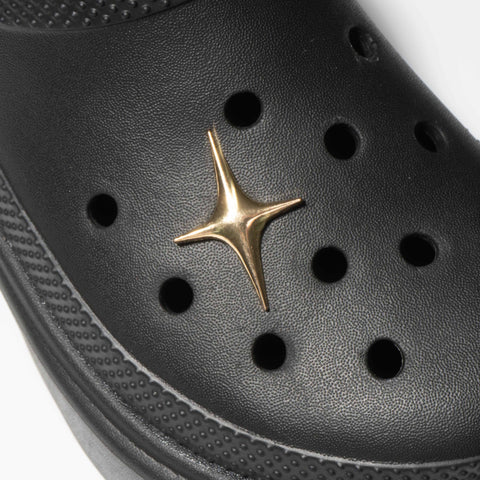 Four-Point Star Metal Shoe Charm in Gold