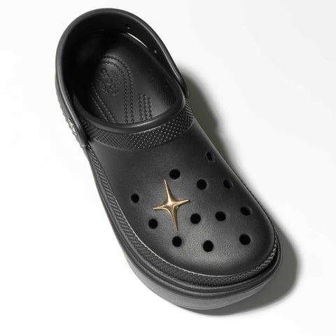 Four-Point Star Metal Shoe Charm in Gold