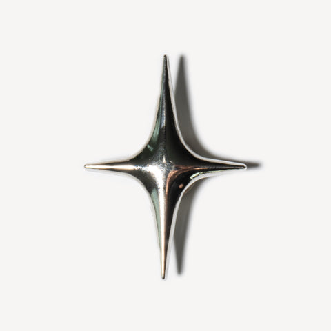 Four-Point Star Metal Shoe Charm in Silver