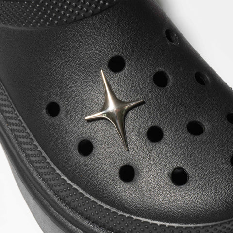 Four-Point Star Metal Shoe Charm in Silver