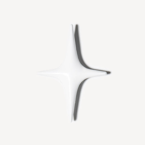 Four-Point Star Metal Shoe Charm in White
