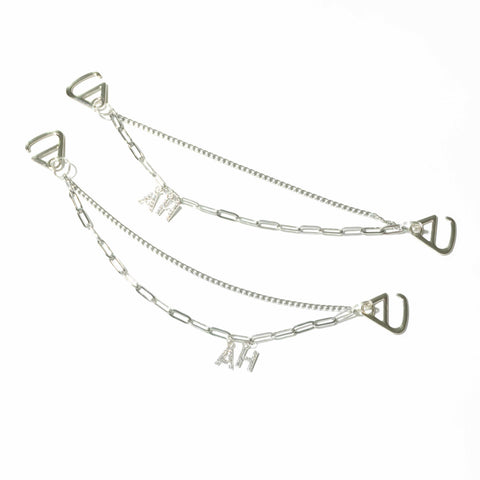 Customisable Letters on Double Strand Shoe Chains in Silver – Bling Font