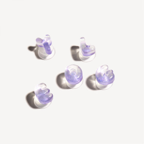 Mini Glitter Jelly Bubble Letter Shoe Charms in Purple Jelly Glitter