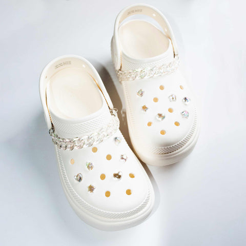 Mini Jelly Aurora Holographic Effect Shoe Charms - Hearts