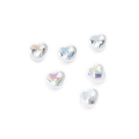 Mini Jelly Aurora Holographic Effect Shoe Charms - Hearts