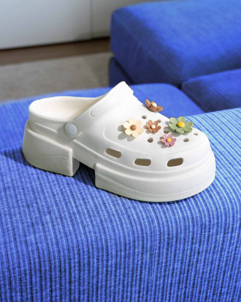 Neutral Multi Size Flowers Shoe Charms Set of 10