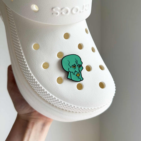 Handsome Squidward Enamel Shoe Charm