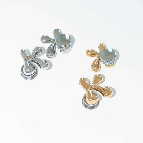 Liquid Chrome Metal Letter Shoe Charms
