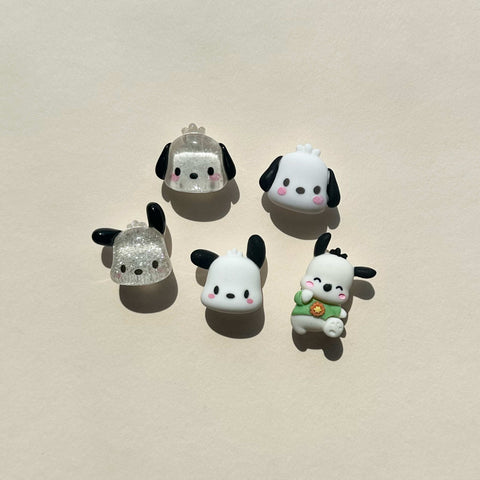 Pochacco Sanrio Charms Set with Flowers