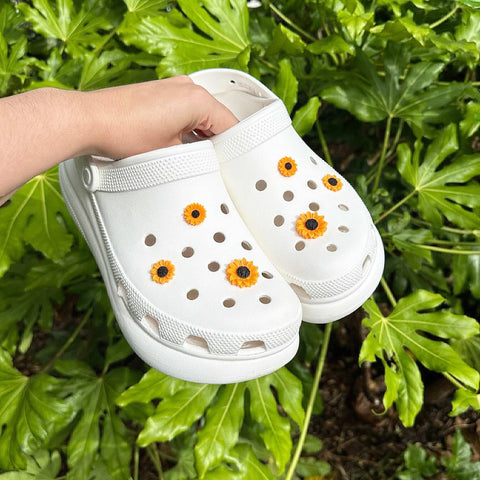 Sunflower Shoe Charms Set - Mixed Size Flowers