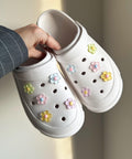 Pastel Jelly Flower Shoe Charm Set of 10 | Clear Transparent Flowers Charms Set
