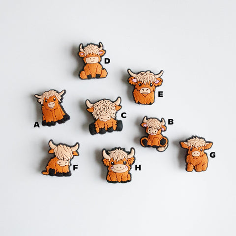 Highland Cow Shoe Charms | Scottish Cows Shoe Charm Set