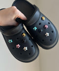 Metallic Stars Shoe Charms | Cute Gold, Silver, Blue, Pink, Black Chrome Shiny Metal Look Star Charm Set for Shoes