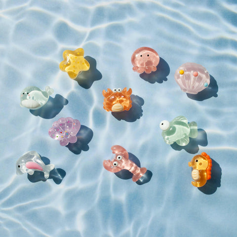 Kawaii Sea Creatures Transparent Resin Shoe Charms | Ocean Creature Animals