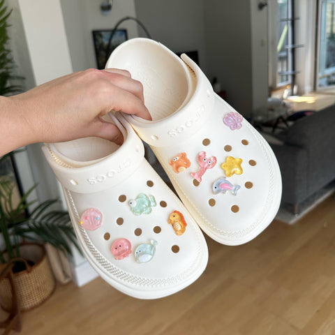 Kawaii Sea Creatures Transparent Resin Shoe Charms | Ocean Creature Animals