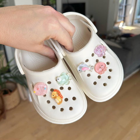 Kawaii Sea Creatures Transparent Resin Shoe Charms | Ocean Creature Animals