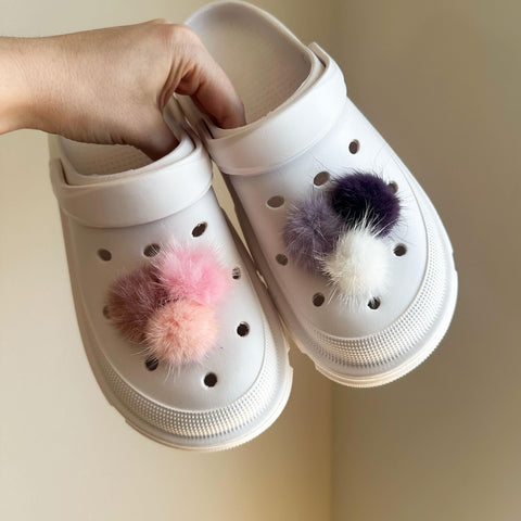 Furry PomPom Shoe Charms