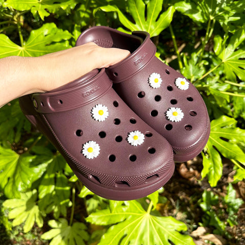 White Daisy Flower Shoe Charms