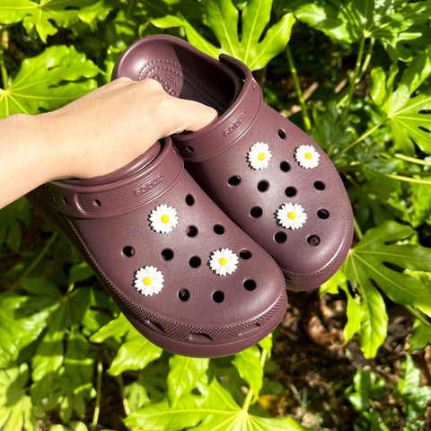 White Daisy Flower Shoe Charms