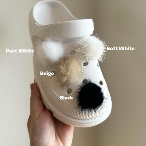 Furry PomPom Shoe Charms