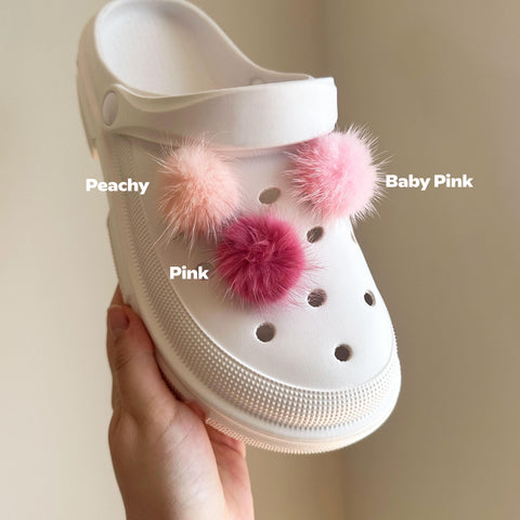 Furry PomPom Shoe Charms