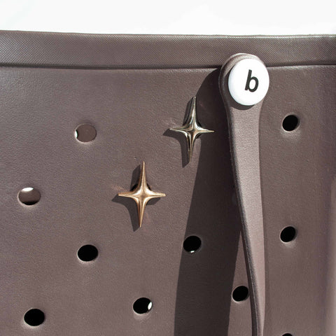 Four-Point Star Metal Bogg Bag Charm in White