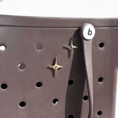 Four-Point Star Metal Bogg Bag Charm in White