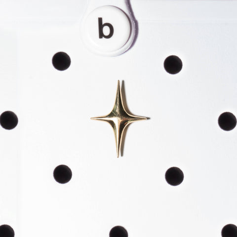 Four-Point Star Metal Bogg Bag Charm in Gold