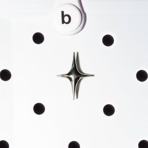 Four-Point Star Metal Bogg Bag Charm in Silver
