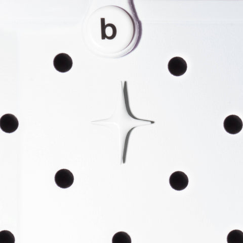 Four-Point Star Metal Bogg Bag Charm in White