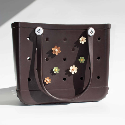 Flower Charms for Bogg Bag in Sage, Brown and Cream