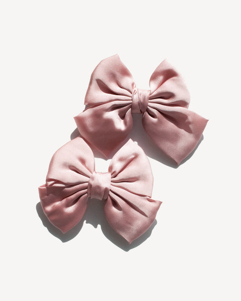Satin Bow Charms in Baby Pink