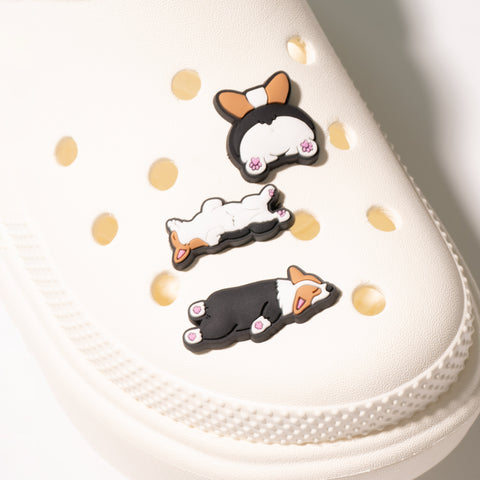 Tricolour Corgi Shoe Charm Set of 3