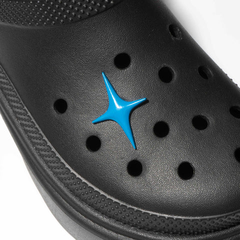 Four-Point Star Metal Shoe Charm in Blue