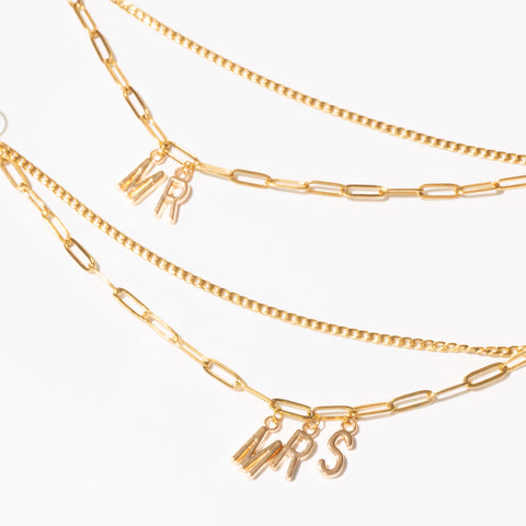 Customisable Bridal Double Strand Shoe Chains in Gold