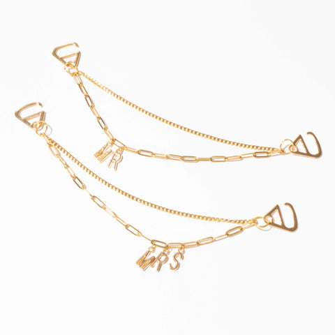 Customisable Bridal Double Strand Shoe Chains in Gold