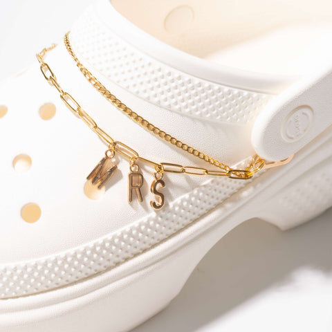Customisable Bridal Double Strand Shoe Chains in Gold