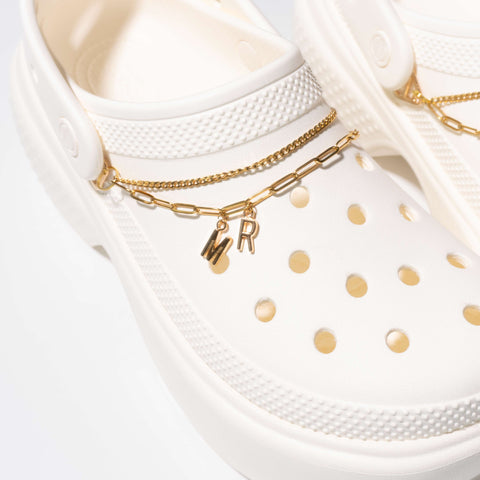 Customisable Bridal Double Strand Shoe Chains in Gold