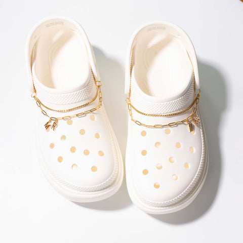 Customisable Bridal Double Strand Shoe Chains in Gold