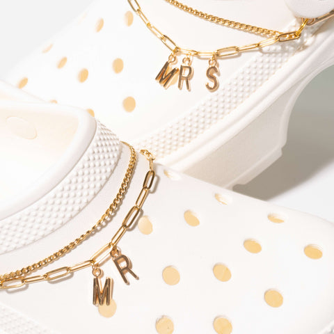 Customisable Bridal Double Strand Shoe Chains in Gold