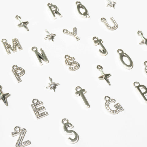 Customisable Letters on Double Strand Shoe Chains in Silver – Classic Font