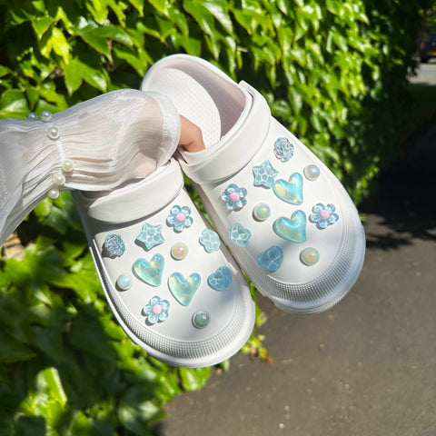 Jelly Shimmer Shoe Charm Set in Blue