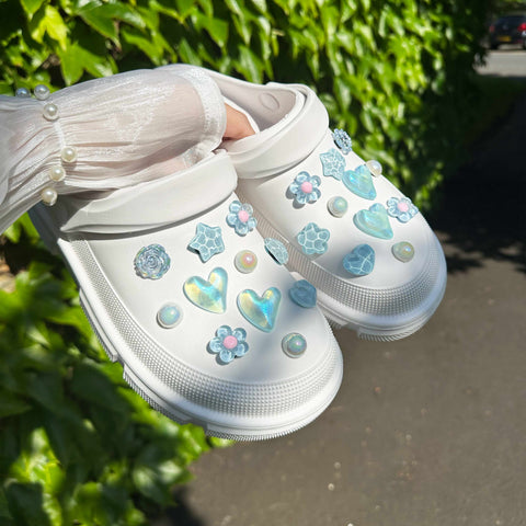Jelly Shimmer Shoe Charm Set in Blue