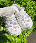 Jelly Shimmer Shoe Charm Set in Pink & Purple